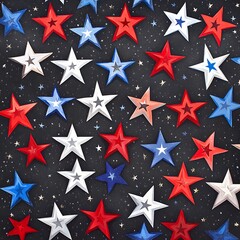 Fototapeta premium Patriotic Star Composition in Red, White, and Blue