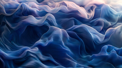 Obraz premium Deep Blue Wavy Shapes Flowing Seamlessly.