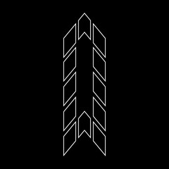 Outline Number 0 Sports Style. Suitable for t-shirts, gamers, sports, construction, and so on.  Arrow style and building.