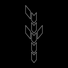 Outline Number seven Sports Style. Suitable for t-shirts, gamers, sports, construction, and so on.  Arrow style and building.