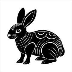 Dutch Rabbit Domestic Animal modernist style silhouette vector illustration of a rabbit