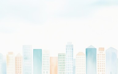 オフィスビルの水彩画_3