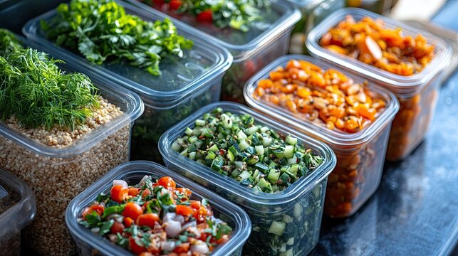 Healthy meal prep fresh vegetables grains diet planning portion control healthy eating balanced meals nutrition meal prep sustainable diet health food preparation