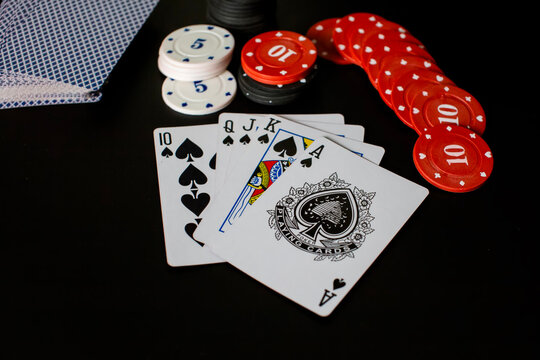 Royal Flush and Poker Chips