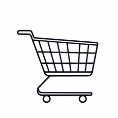 E Commerce Shopping Cart Vector Icon, Online Business and Retail Concept
