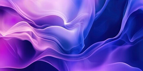 Obraz premium Abstract purple and blue background with wavy shapes, glowing fluid waves, and blurred edges