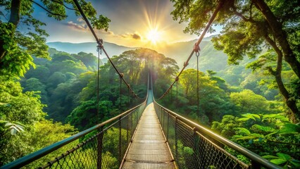 Costa Rica Suspension Bridge: Tropical Rainforest Canopy Crossing