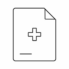 Obraz premium Medical Records Outline Icon, Patient Data Vector, Editable Stroke, Minimalist Black Design,