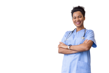 Skilled African American nurse looking professional