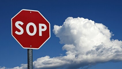 Obraz premium Red octagonal stop sign with 