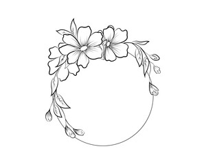 Vector tropical flower frame. Floral botanical flower. Isolated illustration element. Vector wildflower for background, texture, wrapper pattern, frame, or border.