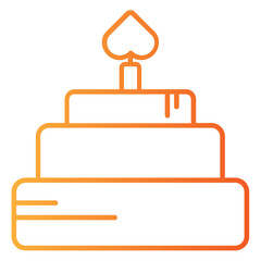  Wedding Cake single icon with a line gradient style