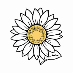 Sunflower Outline Icon, Nature Flower Vector, Editable Stroke, Minimalist Black Illustrations,