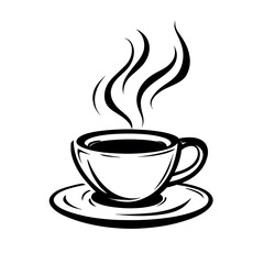 Fototapeta premium coffee vector stencil design black on white