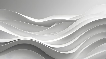 Obraz premium Stylish and Modern Minimalist White Wave Texture Pattern with a Monochrome Design. Abstract Flowing Wave Forms Background