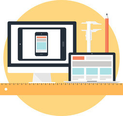 Adaptive web design flat web icon concept