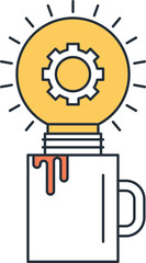 good idea flat line web icon concept