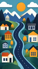 Franchise Growth & Brand Expansion A vibrant illustrated village landscape.