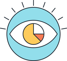 analytics flat line web icon concept