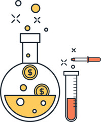 financial alchemy flat line web icon concept
