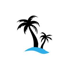 tropical island with palms