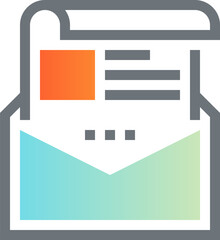 mail flat line web icon concept