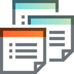 Fototapeta premium sticky notes flat line web icon concept