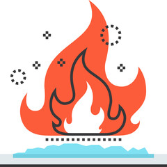 fossil fuel flat line web icon concept