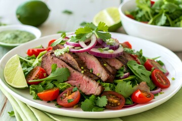 Meat on the table, beautiful kitchen