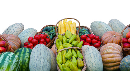 various vegetables and fruits on the counter