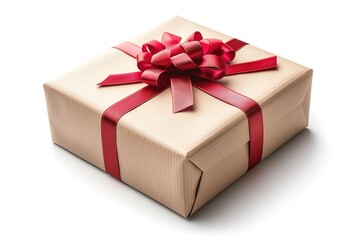Obraz premium A beautifully wrapped gift box with a red ribbon and bow, perfect for any occasion.