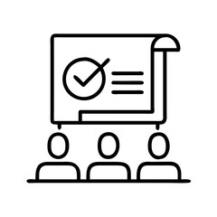 compliance training icon, compliance training line art - simple line art of compliance training, perfect for compliance training logos and icons