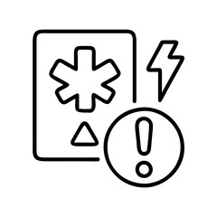 emergency plan icon, emergency plan line art - simple line art of emergency plan, perfect for emergency plan logos and icons