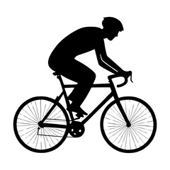 Obraz premium Cycling silhouette bicycle cyclist vector
