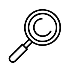 magnifying glass icon, magnifying glass line art - simple line art of magnifying glass, perfect for magnifying glass logos and icons