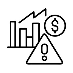 market risk icon, market risk line art - simple line art of market risk, perfect for market risk logos and icons
