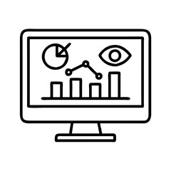monitoring dashboard icon, monitoring dashboard line art - simple line art of monitoring dashboard, perfect for monitoring dashboard logos and icons