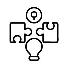 problem solving icon, problem solving line art - simple line art of problem solving, perfect for problem solving logos and icons