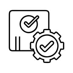 quality control icon, quality control line art - simple line art of quality control, perfect for quality control logos and icons
