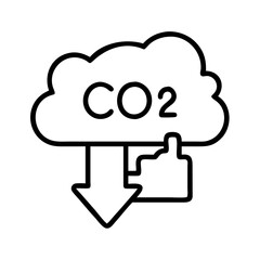 carbon emissions icon, carbon emissions line art - simple line art of carbon emissions, perfect for carbon emissions logos and icons