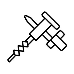 drill bit icon, drill bit line art - simple line art of drill bit, perfect for drill bit logos and icons