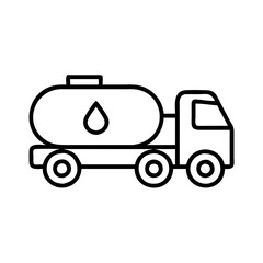 fuel tanker truck icon, fuel tanker truck line art - simple line art of fuel tanker truck, perfect for fuel tanker truck logos and icons