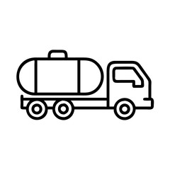 fuel tanker truck icon, fuel tanker truck line art - simple line art of fuel tanker truck, perfect for fuel tanker truck logos and icons