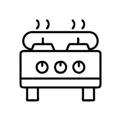 gas stove icon, gas stove line art - simple line art of gas stove, perfect for gas stove logos and icons