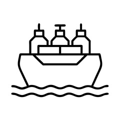 lng carrier icon, lng carrier line art - simple line art of lng carrier, perfect for lng carrier logos and icons