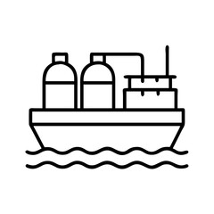 lng terminal icon, lng terminal line art - simple line art of lng terminal, perfect for lng terminal logos and icons