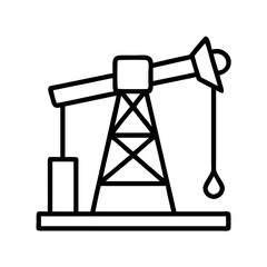 oil derrick icon, oil derrick line art - simple line art of oil derrick, perfect for oil derrick logos and icons