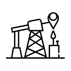 oil field icon, oil field line art - simple line art of oil field, perfect for oil field logos and icons