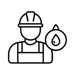 oil worker icon, oil worker line art - simple line art of oil worker, perfect for oil worker logos and icons