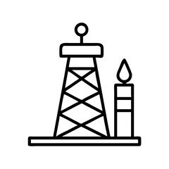 refining tower icon, refining tower line art - simple line art of refining tower, perfect for refining tower logos and icons
